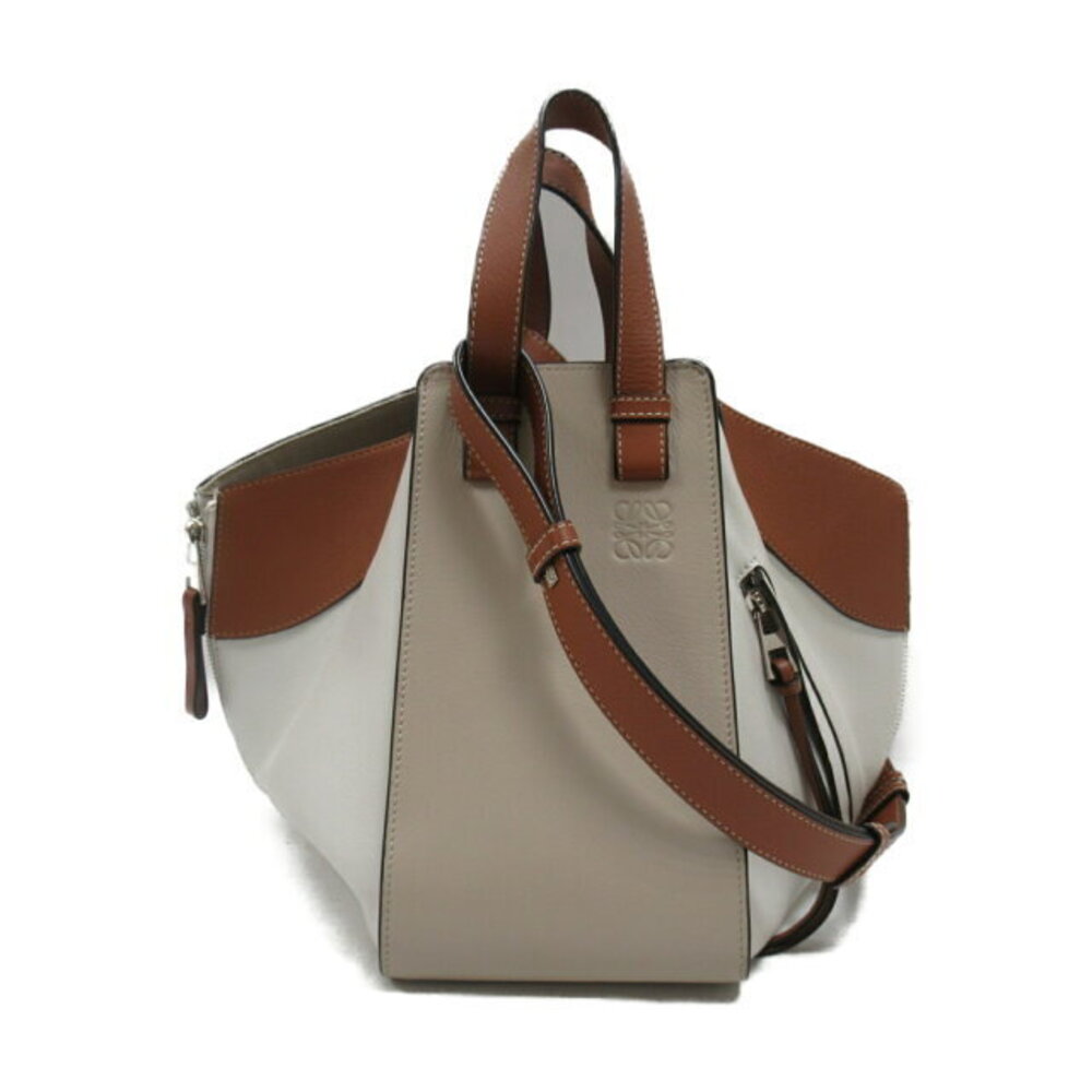 LOEWE Hammock Shoulder Bag Brown White Leather - Picture 1 of 10